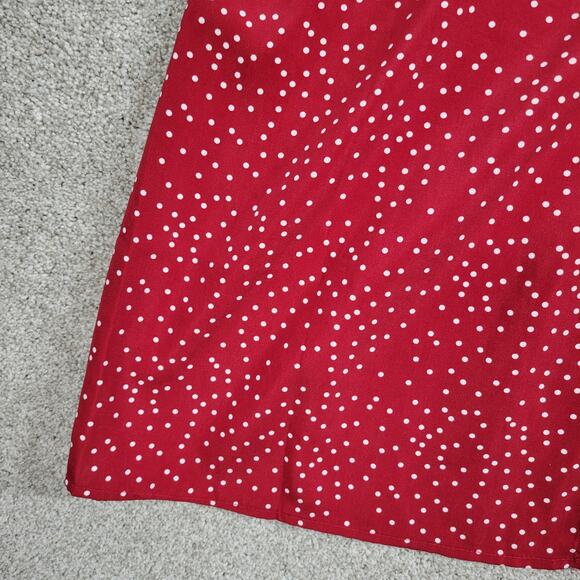 Shein Curve Womens Skirt 1XL Red White Polka Dot A Line Holiday Christmas Pleats - Picture 12 of 14